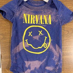 Nirvana Smiley Face Baby Bodysuit 6-9M / tie dye bodysuit